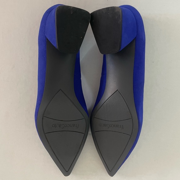 FRANCO SARTO L-Racer Pumps Cobalt Blue Suede Pointed Toe Block Heel - Size 9 - Picture 9 of 9